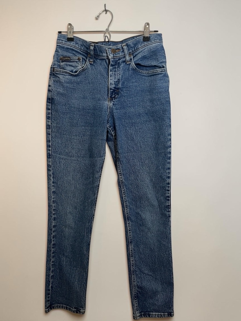 Y2K Women’s Denim Riders High-Rise Straight-Leg Jeans in Medium Blue Size 8